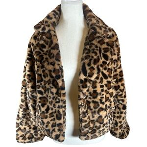 Love Tree Animal Print Teddy Jacket